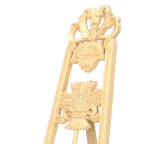 Traditional Style Wooden Easel with Scrollwork Details, Antique White By Casagear Home Sale - Image 5