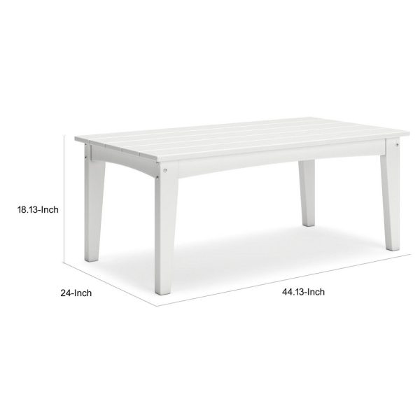 Ashley Fini 44  Outdoor Coffee Table, Slatted Top, White Finish Cheap - Image 5