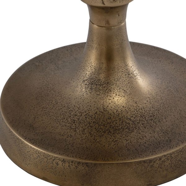24 Inch Accent Drink Table, Round Tabletop, Turned Pedestal Base, Gold By Casagear Home For Discount - Image 3