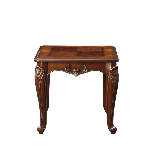 Lisa 28 Inch Side End Table, Ornate Curved Apron, Cabriole Legs, Brown By Casagear Home Online Sale - Image 4