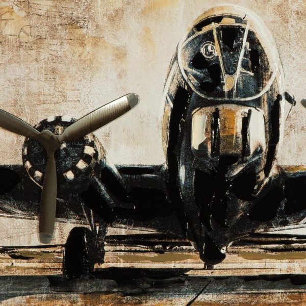 Ashley Gallery Wrapped Canvas Wall Art with Airplane Print, Brown and Black Sale - Image 3