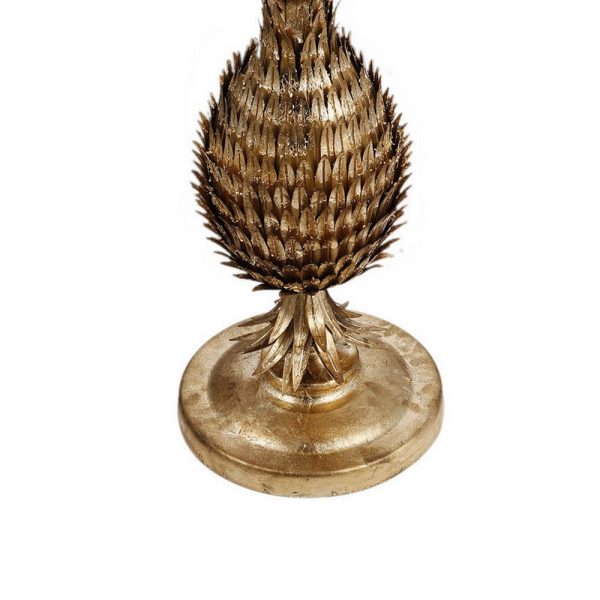 27 Inch Accent Side Table, Turned Pineapple Motif Design, Round Top, Gold By Casagear Home on Sale - Image 5