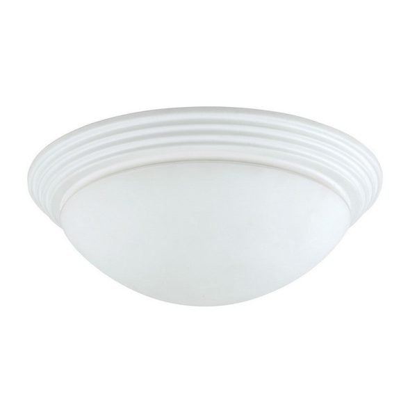 Dome Shaped Glass Ceiling Lamp with Hardwired Switch, White and Clear By Casagear Home Cheap