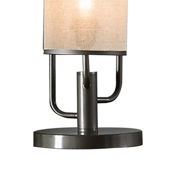 Zen 31 Inch Table Lamp, 3 Drum Fabric Shades, Round Metal Base, Gray By Casagear Home on Sale - Image 4