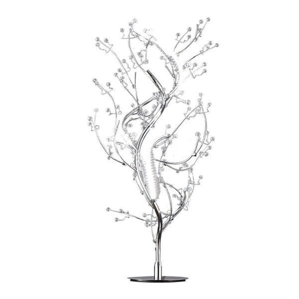 30 Inch Table Lamp, Tree Branch Modern Design, Accent Metal Chrome Base By Casagear Home Online