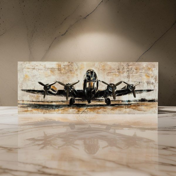 Ashley Gallery Wrapped Canvas Wall Art with Airplane Print, Brown and Black Sale