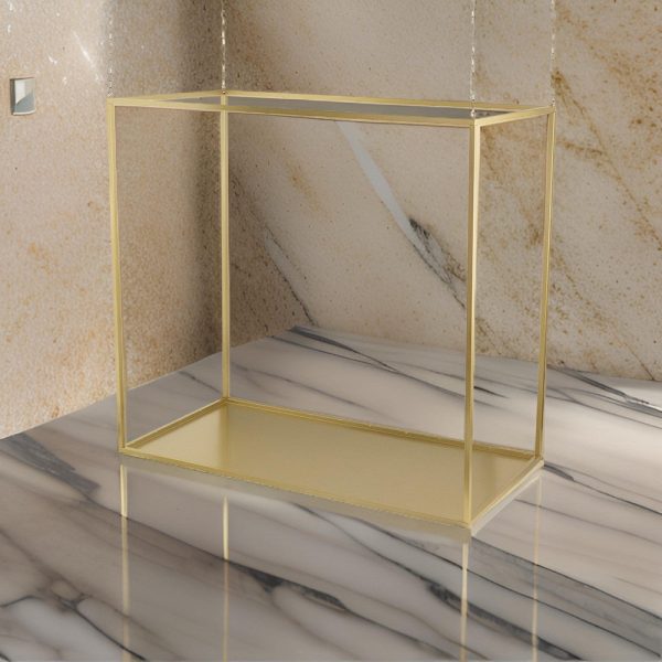47 Inch Plant Stand with 4 Adjustable Chains, Floating Effect, Iron, Gold By Casagear Home Online