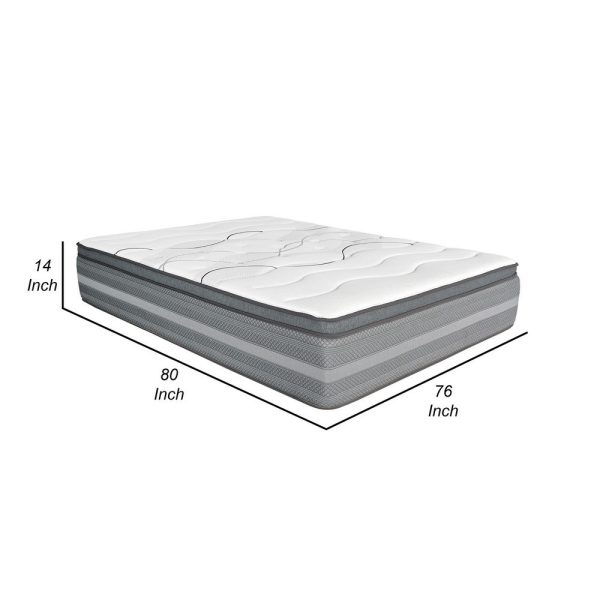 Dani 14 Inch King Size Mattress, Pocket Coil Hybrid and Foam Layers By Casagear Home Online now - Image 5