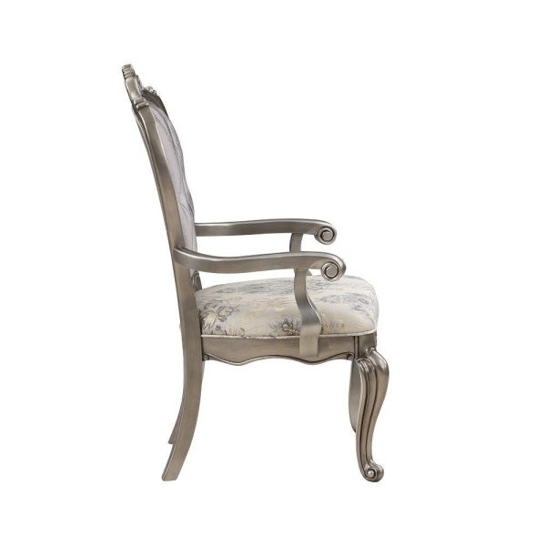 Aria 27 Inch Side Dining Chair Set of 2, Velvet, Antique Platinum Tone By Casagear Home Discount - Image 4