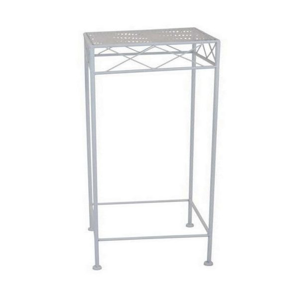 Kyi Nesting Plant Stand Set of 3, Square Carved Cutout Display, White Metal By Casagear Home Discount - Image 4