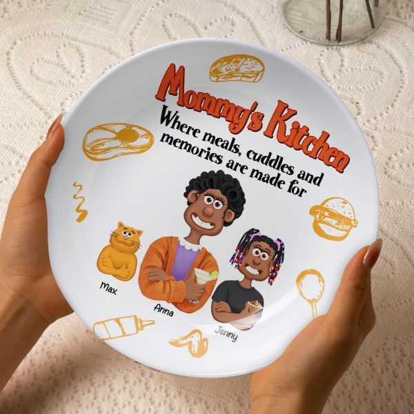 Personalized Gifts For Mom Ceramic Round Plate 05xqtn140325pa Mommy s Kitchen - Where Meals, Cuddles And Memories Are Made For For Cheap - Image 3